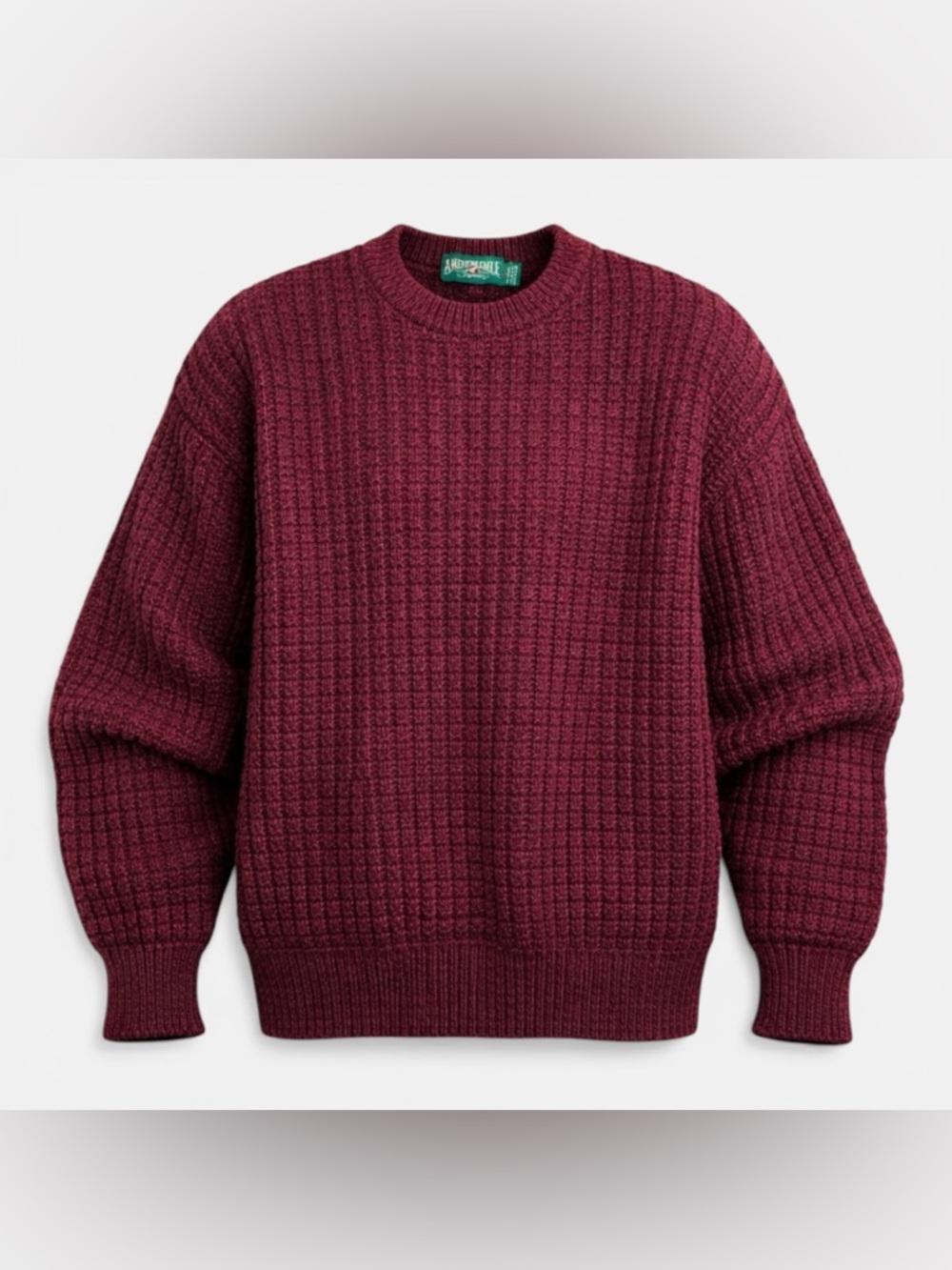 Vintage American Eagle USA Sweater XL Chunky Knit Burgundy 90s